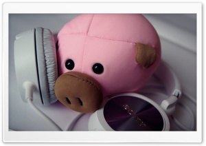 Pig and Headphones Ultra HD Wallpaper for 4K UHD Widescreen desktop, tablet & smartphone