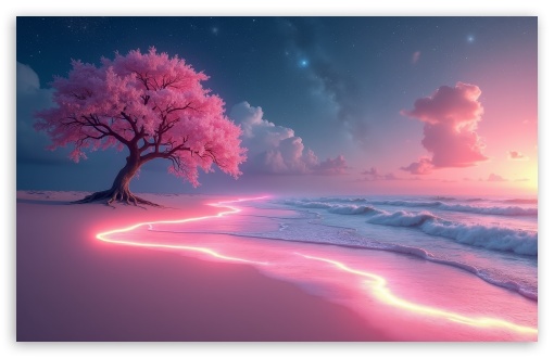 Pink Beach UltraHD Wallpaper for UHD 16:9 ; HD 16:9 ; UltraWide 21:9 24:10 ; Widescreen 16:10 5:3 ; Fullscreen 4:3 5:4 3:2 ; Tablet 1:1 ; Dual 4:3 5:4 ;