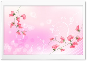 Pink Flowers Illustration Ultra HD Wallpaper for 4K UHD Widescreen desktop, tablet & smartphone