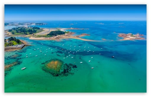Pink Granite Coast Brittany France Breton Seascape UltraHD Wallpaper for UHD 16:9 ; HD 16:9 ; UltraWide 21:9 24:10 32:9 32:10 ; Widescreen 16:10 ; Tablet 1:1 ; Mobile 9:16 9:19.5 9:20 9:21 9:22 ; Dual 16:10 16:9 ;