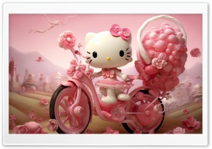 Pink Hello Kitty 3D Ultra HD Wallpaper for 4K UHD Widescreen desktop, tablet & smartphone