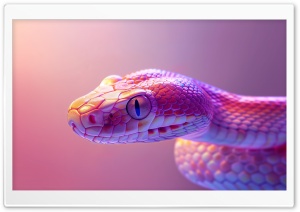 Pink Snake Macro Digital Art Ultra HD Wallpaper for 4K UHD Widescreen desktop, tablet & smartphone