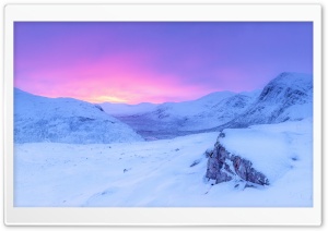 Pink Sunrise, Snowy Mountains, Winter Ultra HD Wallpaper for 4K UHD Widescreen desktop, tablet & smartphone