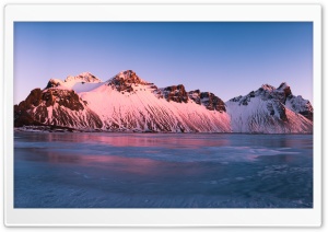 Pink Sunrise, Vestrahorn Mountains, Iceland Ultra HD Wallpaper for 4K UHD Widescreen desktop, tablet & smartphone