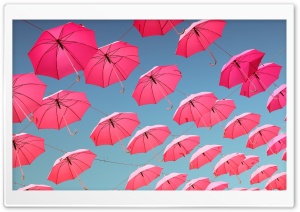 Pink Umbrellas Ultra HD Wallpaper for 4K UHD Widescreen desktop, tablet & smartphone