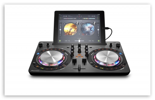 Pioneer MOBILE DJ CONTROLLER DDJ-WEGO 3 Black Edition and iPad Mini  FULL WIDE UHD 5K UltraHD Wallpaper for Wide 16:10 Widescreen WHXGA WQXGA WUXGA WXGA ;