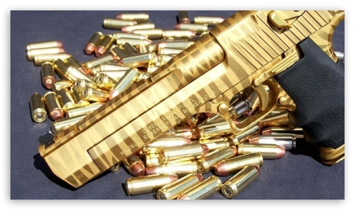 Pistol Gun Gold UltraHD Wallpaper for Mobile 16:9 - 2160p 1440p 1080p 900p 720p ;