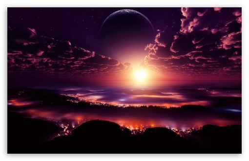 Beautiful Night Sky Sunset Wallpaper 8K