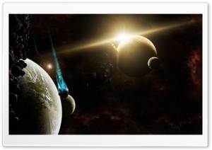 Planets And Asteroids Ultra HD Wallpaper for 4K UHD Widescreen desktop, tablet & smartphone