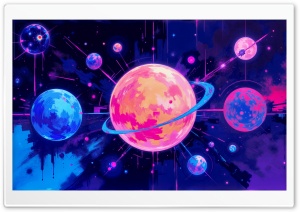 Planets Art 4K UHD Wallpaper for Widescreen and UltraWide Desktop, UltraHD TV, Smartphone, Tablet