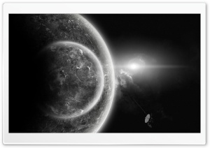 Planets In Black And White Ultra HD Wallpaper for 4K UHD Widescreen desktop, tablet & smartphone