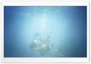 Playing Guitar Underwater Ultra HD Wallpaper for 4K UHD Widescreen desktop, tablet & smartphone