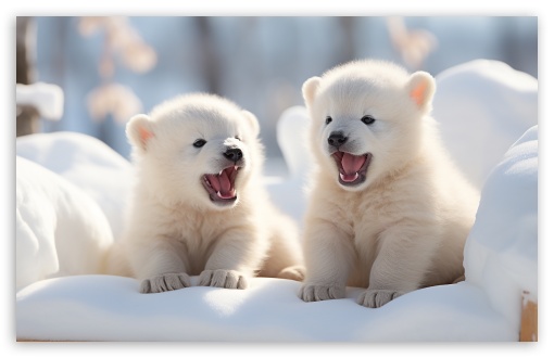 Polar Bear Cubs UltraHD Wallpaper for UHD 16:9 ; HD 16:9 ; UltraWide 21:9 24:10 32:9 32:10 ; Widescreen 16:10 5:3 ; Fullscreen 4:3 5:4 3:2 ; Tablet 1:1 ; Mobile 9:16 9:19.5 9:20 9:21 9:22 10:16 2:3 3:5 3:4 ; Dual 16:10 5:3 16:9 4:3 5:4 3:2 ;