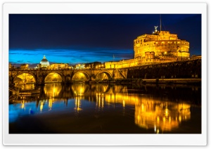 Ponte Sant Angelo, Castel Sant Angelo, Rome, Italy Ultra HD Wallpaper for 4K UHD Widescreen desktop, tablet & smartphone