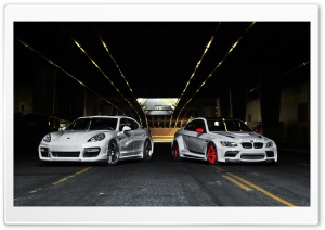 Porsche Panamera and BMW M3 Ultra HD Wallpaper for 4K UHD Widescreen desktop, tablet & smartphone