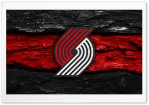 Portland Trail Blazers Wooden Logo 4K UHD Wallpaper for Widescreen and UltraWide Desktop, UltraHD TV, Smartphone, Tablet