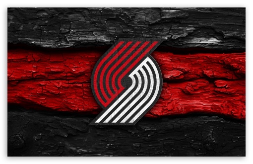 Portland Trail Blazers Wooden Logo UltraHD Wallpaper for Widescreen 16:10 ;