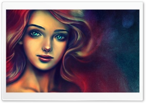 Portrait Of A Beautiful Woman Painting Ultra HD Wallpaper for 4K UHD Widescreen desktop, tablet & smartphone