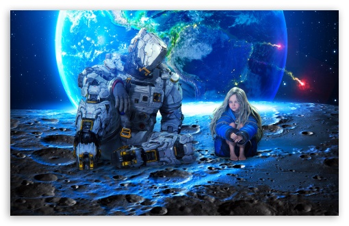 Pragmata, Hugh and Diana on the Moon s Horizon UltraHD Wallpaper for UHD 16:9 ; HD 16:9 ; UltraWide 21:9 24:10 ; Widescreen 16:10 5:3 ; Fullscreen 4:3 5:4 3:2 ; Tablet 1:1 ; Mobile 9:19.5 9:20 9:21 9:22 10:16 2:3 3:5 3:4 ;