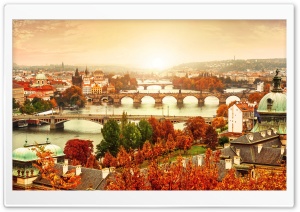 Prague Bridges, Autumn Ultra HD Wallpaper for 4K UHD Widescreen desktop, tablet & smartphone