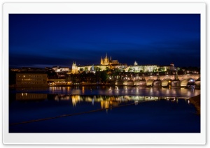 Prague by night, Czech Republic Ultra HD Wallpaper for 4K UHD Widescreen desktop, tablet & smartphone