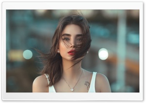 Pretty Girl, Face, Wind, City Ultra HD Wallpaper for 4K UHD Widescreen desktop, tablet & smartphone