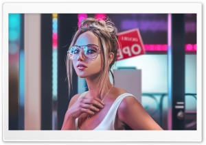 Pretty Girl Painting Ultra HD Wallpaper for 4K UHD Widescreen desktop, tablet & smartphone