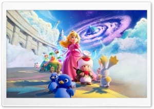Princess Peach Captain Toad Penguins Super Mario Galaxy Movie 4K UHD Wallpaper for Widescreen and UltraWide Desktop, UltraHD TV, Smartphone, Tablet