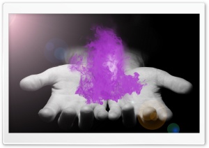 Purple Fire in Hands Ultra HD Wallpaper for 4K UHD Widescreen desktop, tablet & smartphone