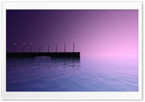 Purple Sky Pier Landscape Ultra HD Wallpaper for 4K UHD Widescreen desktop, tablet & smartphone