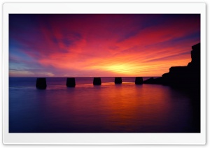 Purple Sunset On The Sea Ultra HD Wallpaper for 4K UHD Widescreen desktop, tablet & smartphone