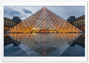 Pyramid of the Louvre, Paris, France, Europe Ultra HD Wallpaper for 4K UHD Widescreen desktop, tablet & smartphone
