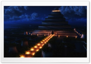 Pyramid Temple Night Ultra HD Wallpaper for 4K UHD Widescreen desktop, tablet & smartphone
