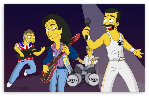 Queen Simpsons Cartoon UltraHD Wallpaper for Wide 16:10 5:3 Widescreen WHXGA WQXGA WUXGA WXGA WGA ; Mobile 5:3 16:9 - WGA 2160p 1440p 1080p 900p 720p ;