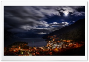Queenstown Night Panorama Ultra HD Wallpaper for 4K UHD Widescreen desktop, tablet & smartphone