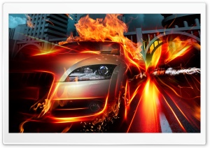Racing Car Speed Flames Ultra HD Wallpaper for 4K UHD Widescreen desktop, tablet & smartphone