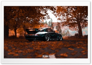 Racing Porsche, Autumn Landscape 4K UHD Wallpaper for Widescreen and UltraWide Desktop, UltraHD TV, Smartphone, Tablet
