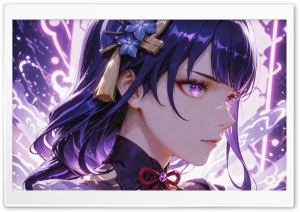 Raiden Shogun - Genshin Impact 4K UHD Wallpaper for Widescreen and UltraWide Desktop, UltraHD TV, Smartphone, Tablet