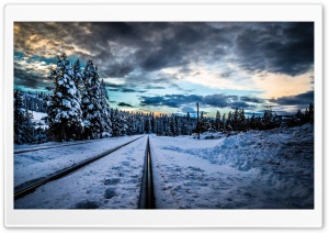 Railroad, Winter Ultra HD Wallpaper for 4K UHD Widescreen desktop, tablet & smartphone