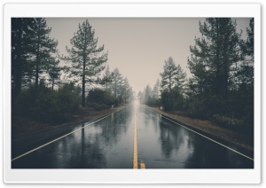 Rain, Road, Gloomy Weather 4K UHD Wallpaper for Widescreen and UltraWide Desktop, UltraHD TV, Smartphone, Tablet