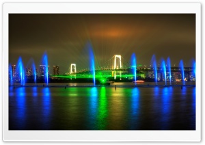 Rainbow Bridge Light Show in Tokyo Ultra HD Wallpaper for 4K UHD Widescreen desktop, tablet & smartphone