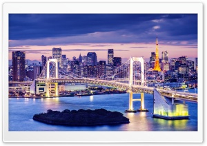 Rainbow Bridge, Tokyo, Japan Ultra HD Wallpaper for 4K UHD Widescreen desktop, tablet & smartphone