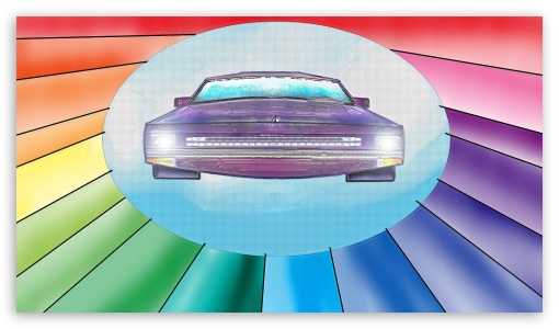 Rainbow car UltraHD Wallpaper for HD 16:9 ;