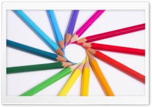 Rainbow Colored Pencils Macro Ultra HD Wallpaper for 4K UHD Widescreen desktop, tablet & smartphone