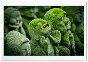 Rakan Sculptures, Otagi Nenbutsu-ji, Buddhist temple, Japan Ultra HD Wallpaper for 4K UHD Widescreen desktop, tablet & smartphone