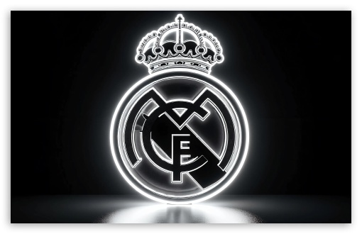 Real Madrid CF Glowing Logo UltraHD Wallpaper for Widescreen 16:10 ;
