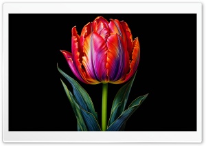 Realistic Tulip Drawing 4K UHD Wallpaper for Widescreen and UltraWide Desktop, UltraHD TV, Smartphone, Tablet