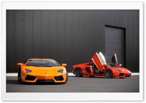 Red and Orange Lamborghini Aventador Ultra HD Wallpaper for 4K UHD Widescreen desktop, tablet & smartphone