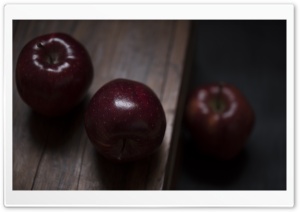 Red Apples Fruits, Wooden Table, Dark Ultra HD Wallpaper for 4K UHD Widescreen desktop, tablet & smartphone