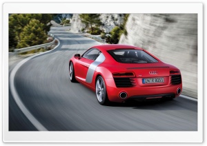 Red Audi R8 Road Ultra HD Wallpaper for 4K UHD Widescreen Desktop, Lockscreen, Screensaver, TV, Tablet, Smartphone